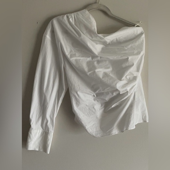 NWT Zara Poplin Asymmetrical Top Sz Large - Picture 10 of 11